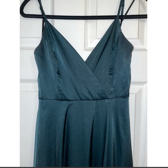 COPY - Lulu’s Emerald Green Satin Maxi Dress Size XS - Picture 7 of 10